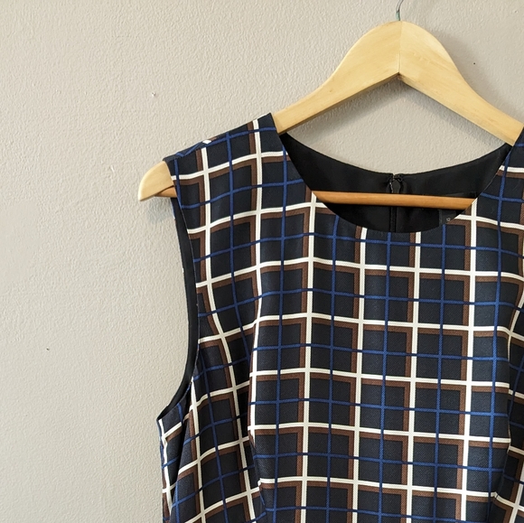 NWT J. Crew Silk Twill Windowpane Midi Dress Sz 12 Style F5452 - Picture 3 of 7